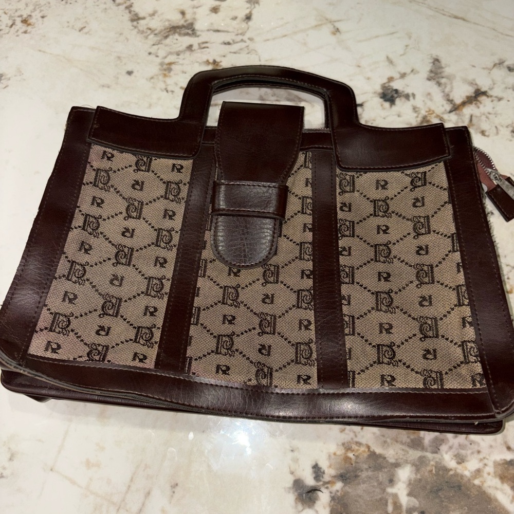Elegant Brown Patterned Men's Briefcase